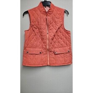 Reversible Vest Womens Small/Medium Quilted Gingham Plaid Puffer Zip Pockets